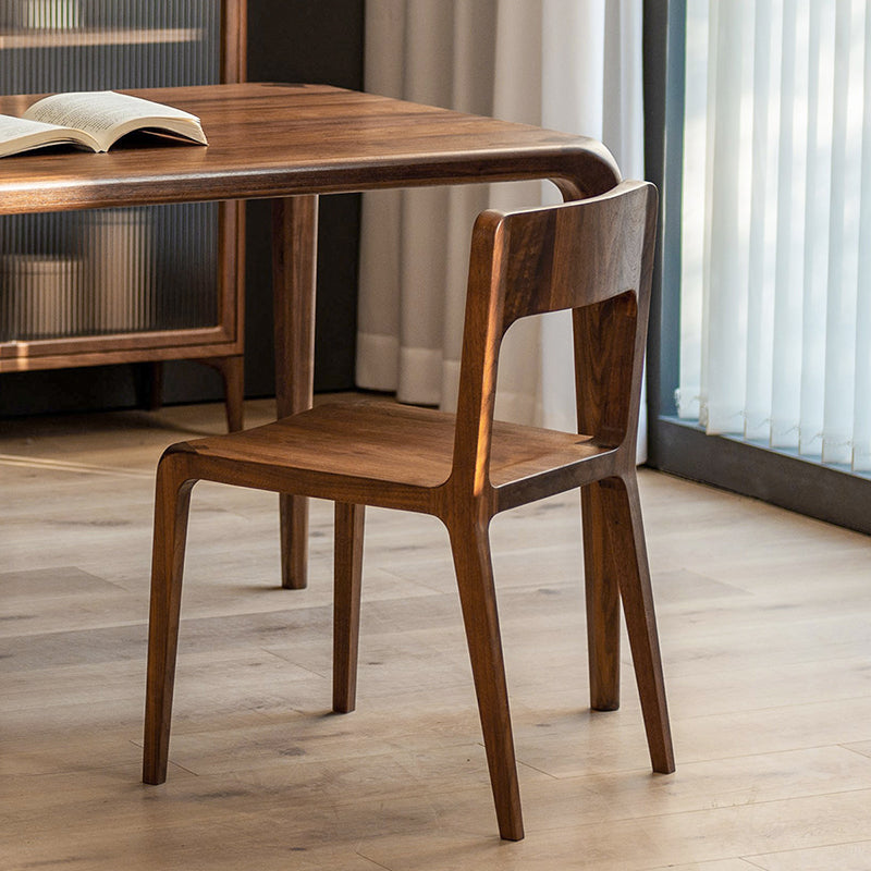 Contemporary Style Open Back Solid Wood Dining Side Chair for Home