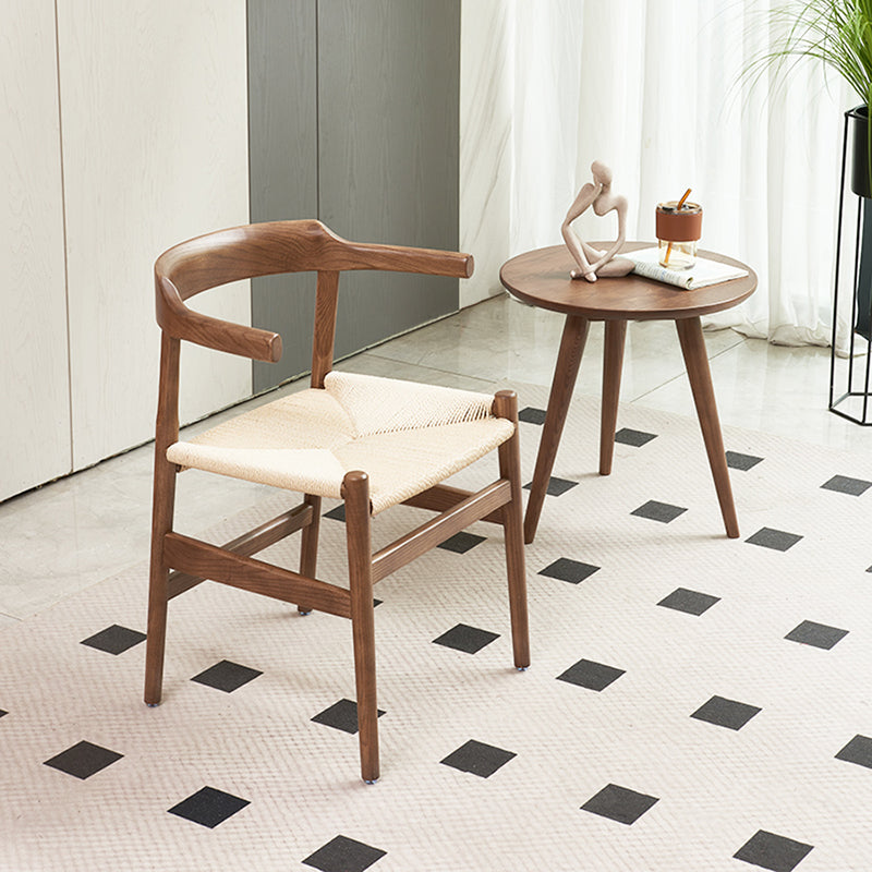 Contemporary Style Open Back Solid Wood Home Use Dining Side Chair