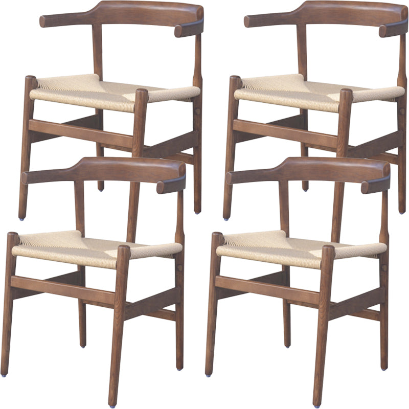 Contemporary Style Open Back Solid Wood Home Use Dining Side Chair
