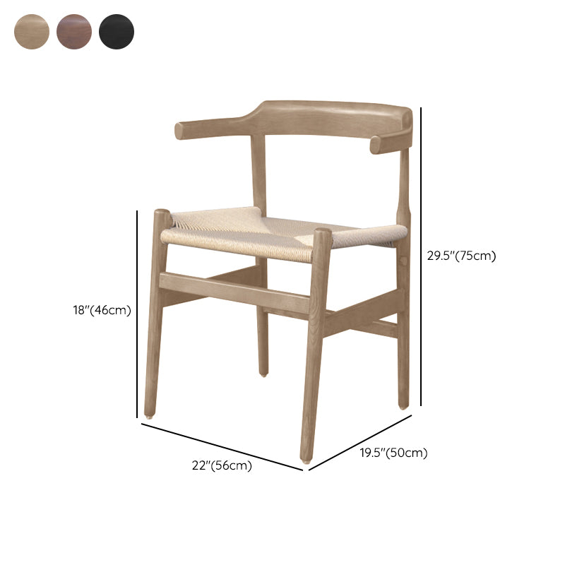 Contemporary Style Open Back Solid Wood Home Use Dining Side Chair