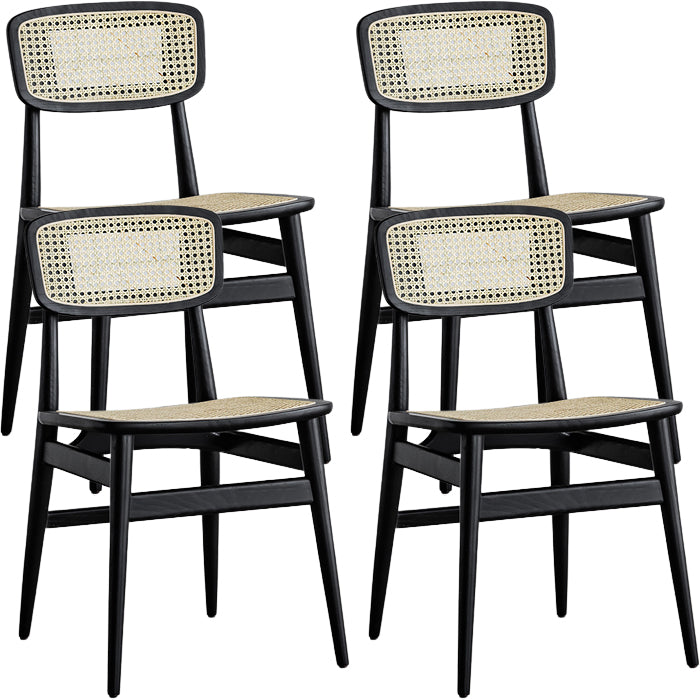 Contemporary Indoor Solid Wood Open Back Armless Dining Chair