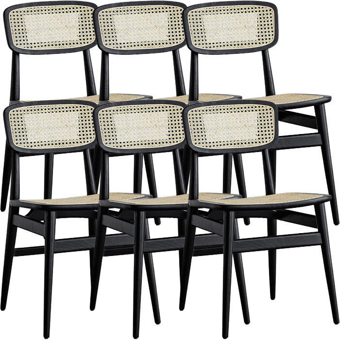 Contemporary Indoor Solid Wood Open Back Armless Dining Chair
