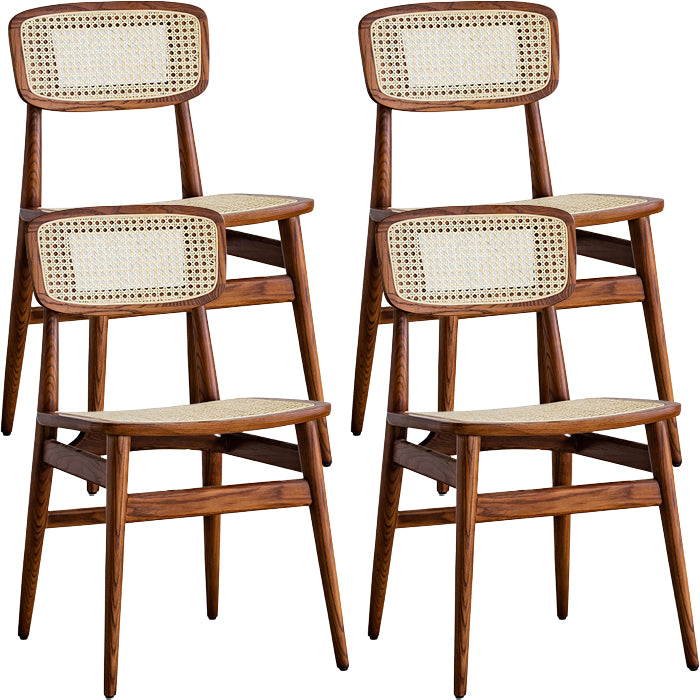 Contemporary Indoor Solid Wood Open Back Armless Dining Chair