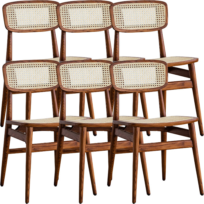 Contemporary Indoor Solid Wood Open Back Armless Dining Chair