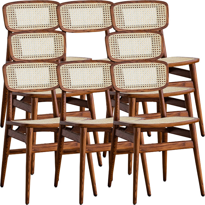 Contemporary Indoor Solid Wood Open Back Armless Dining Chair