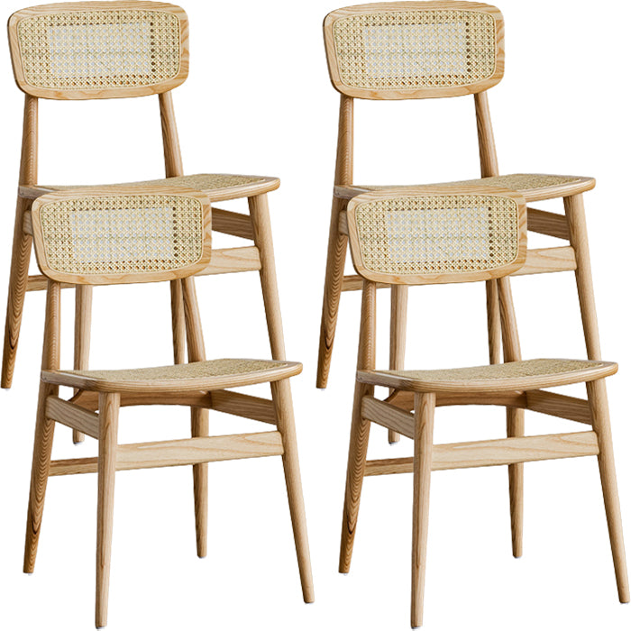 Contemporary Indoor Solid Wood Open Back Armless Dining Chair