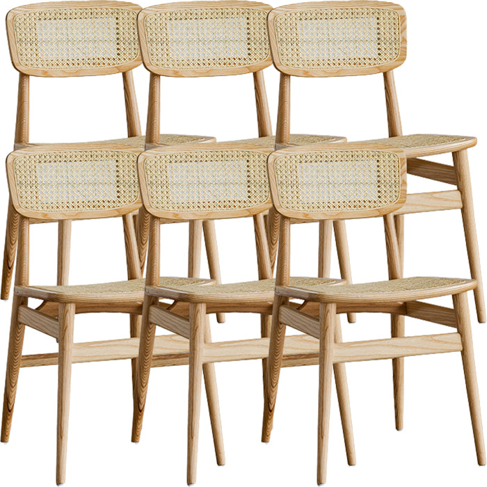 Contemporary Indoor Solid Wood Open Back Armless Dining Chair