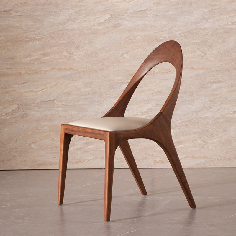 Contemporary Style Open Back Solid Wood Home Dining Side Chair