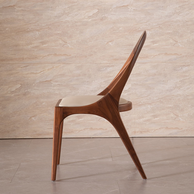 Contemporary Style Open Back Solid Wood Home Dining Side Chair