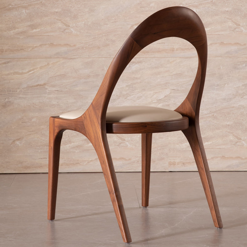 Contemporary Style Open Back Solid Wood Home Dining Side Chair