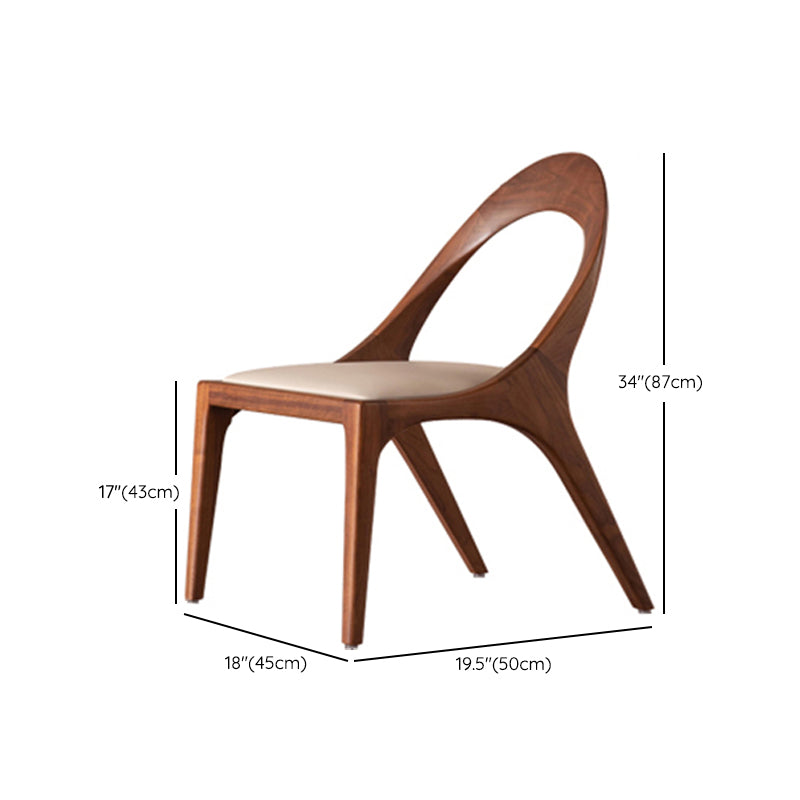 Contemporary Style Open Back Solid Wood Home Dining Side Chair
