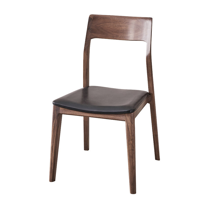 Contemporary Indoor Walnut Solid Wood Open Back Side Dining Chair