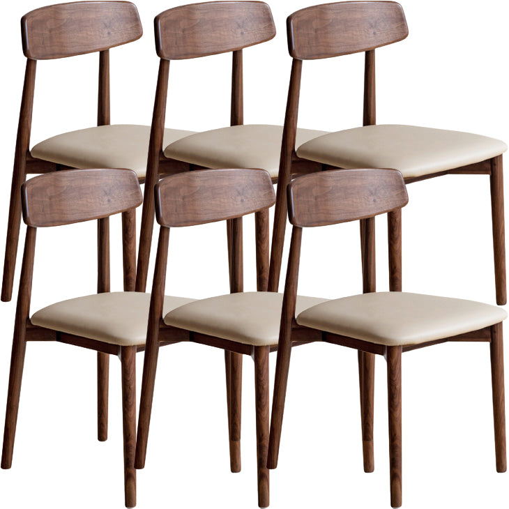 Indoor Contemporary Solid Wood Open Back Armless Dining Side Chair