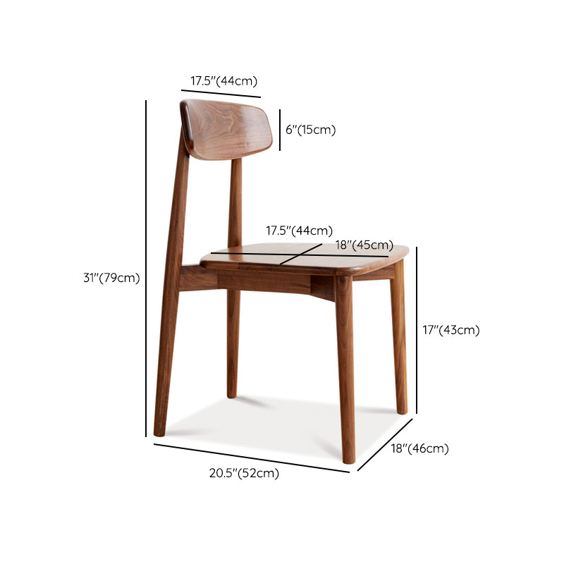 Indoor Contemporary Solid Wood Open Back Armless Dining Side Chair