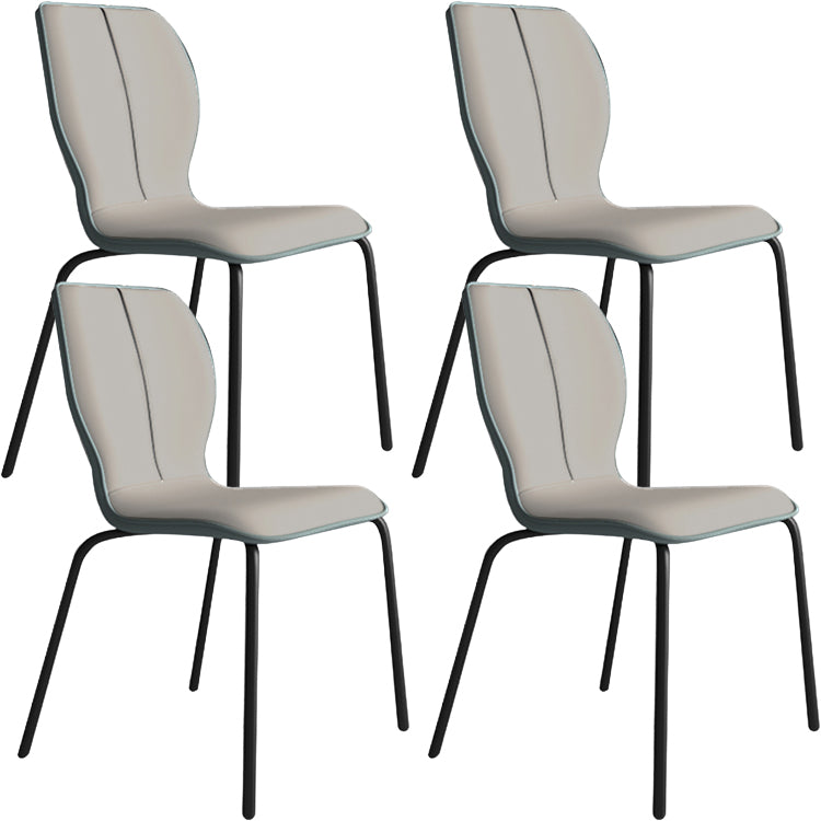 Industrial Indoor Faux Leather Upholstered Parsons Armless Dining Chair