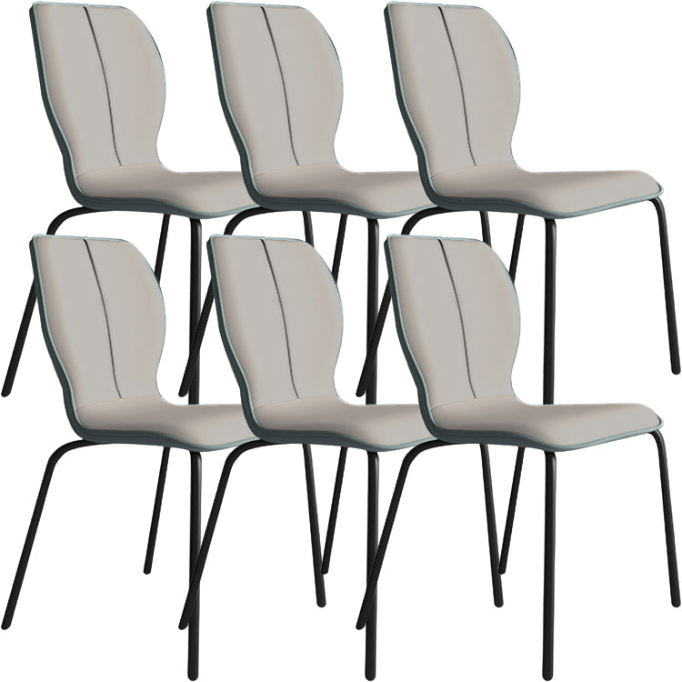 Industrial Indoor Faux Leather Upholstered Parsons Armless Dining Chair