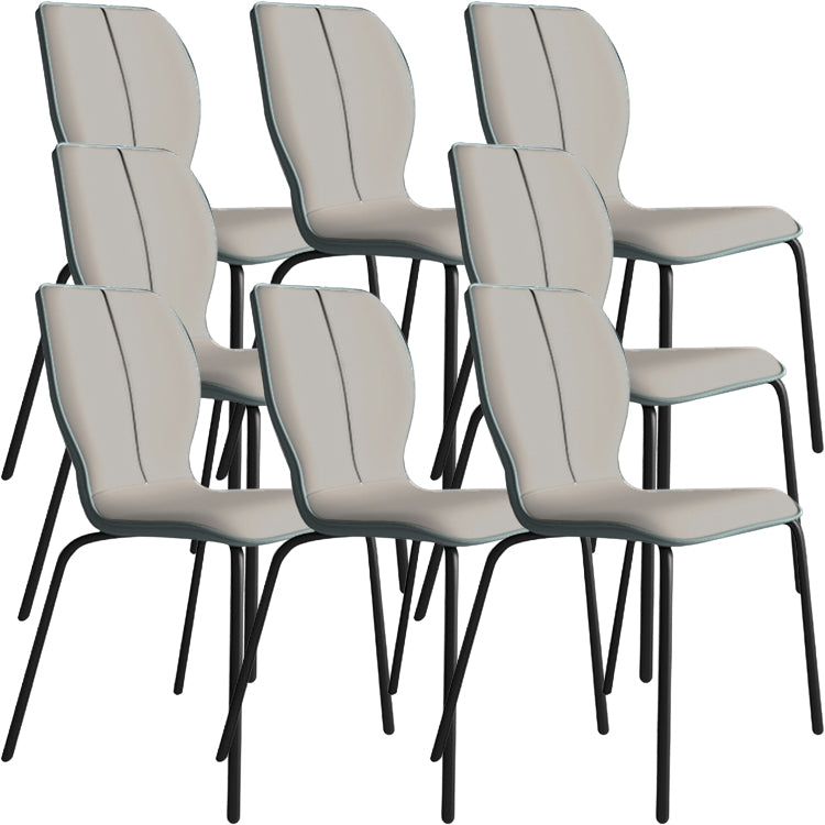 Industrial Indoor Faux Leather Upholstered Parsons Armless Dining Chair