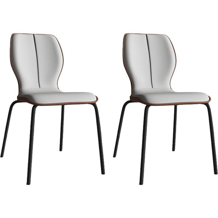 Industrial Indoor Faux Leather Upholstered Parsons Armless Dining Chair