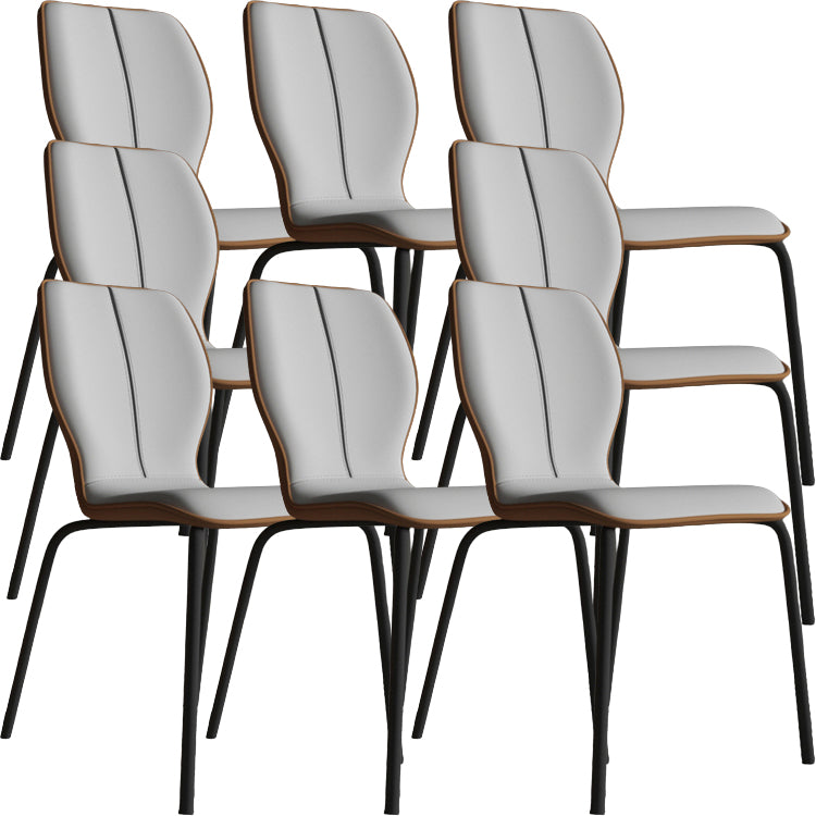 Industrial Indoor Faux Leather Upholstered Parsons Armless Dining Chair