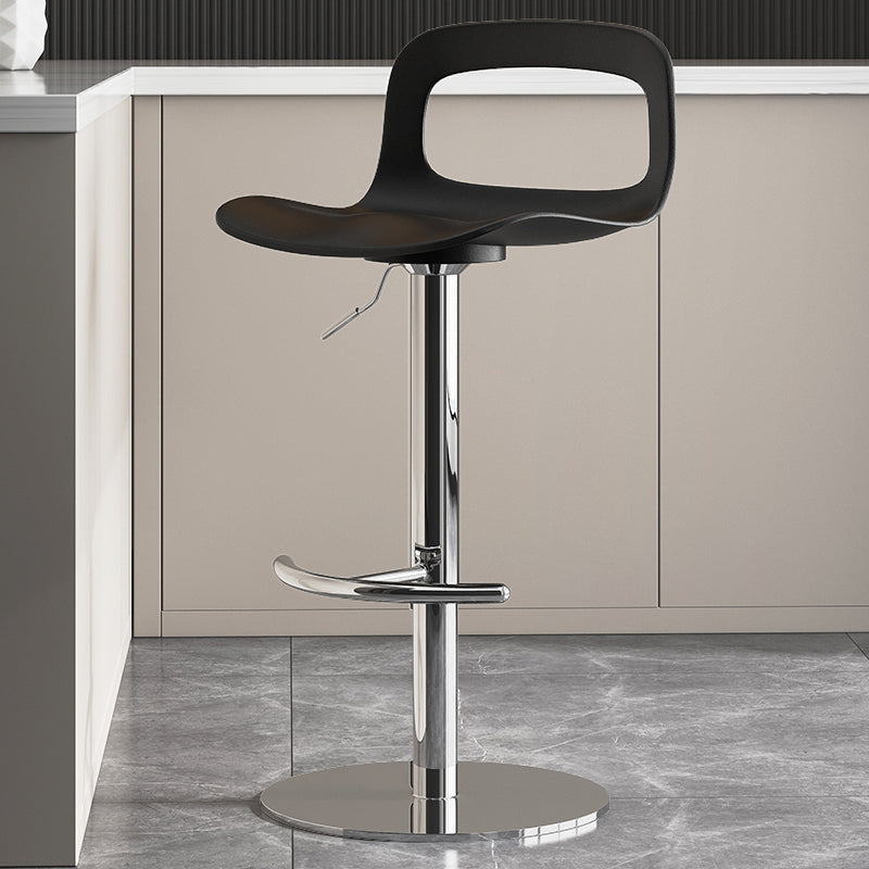 Modern Plastic Adjustable Height Swivel Bar Stool with Footrest