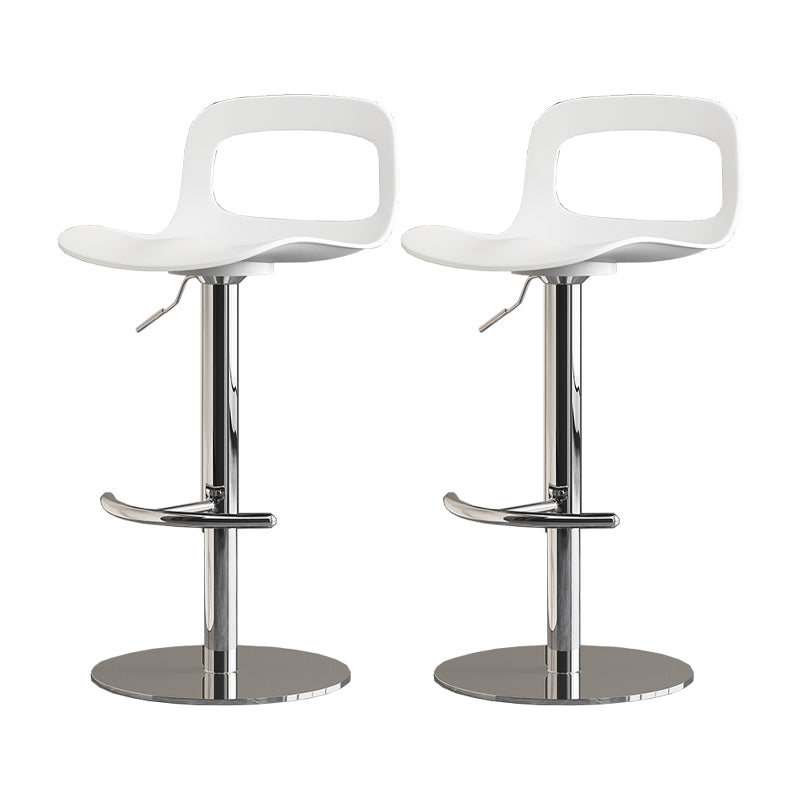 Modern Plastic Adjustable Height Swivel Bar Stool with Footrest