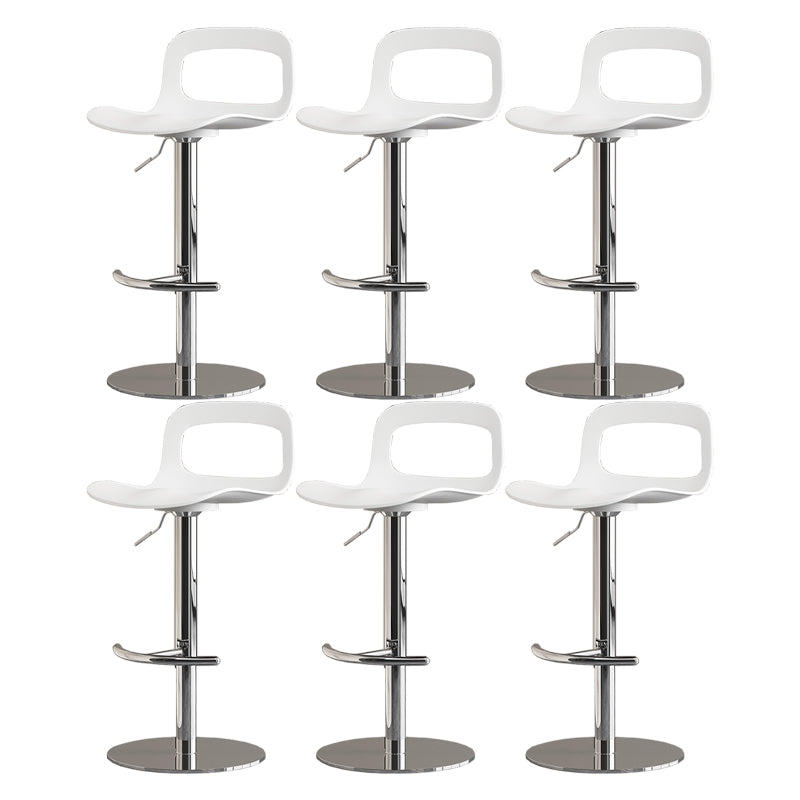 Modern Plastic Adjustable Height Swivel Bar Stool with Footrest