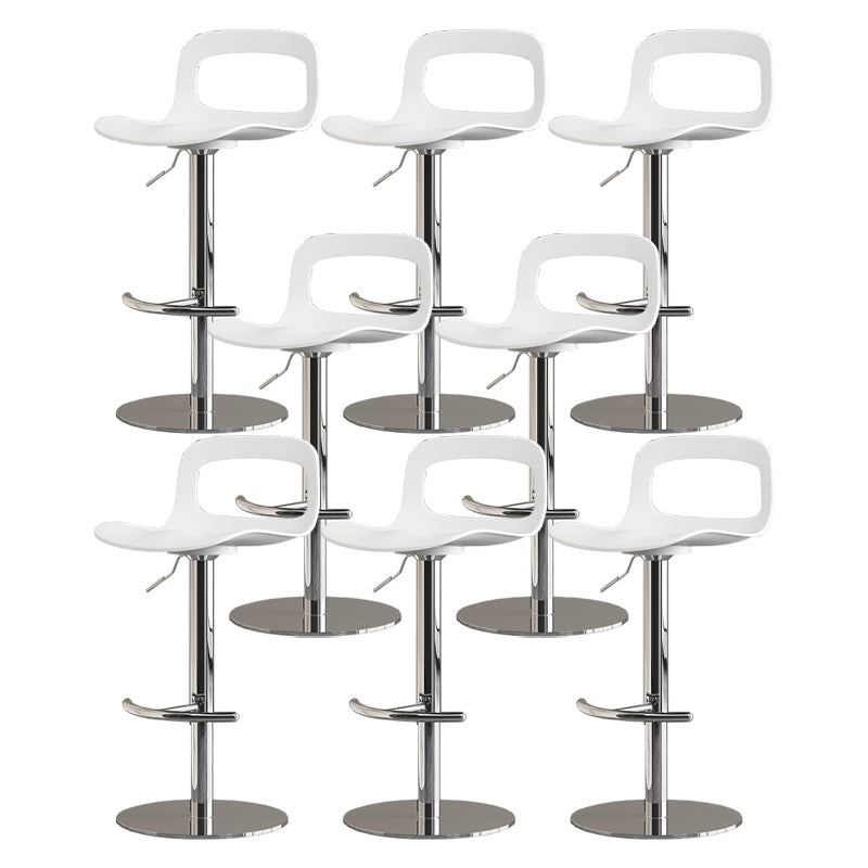 Modern Plastic Adjustable Height Swivel Bar Stool with Footrest