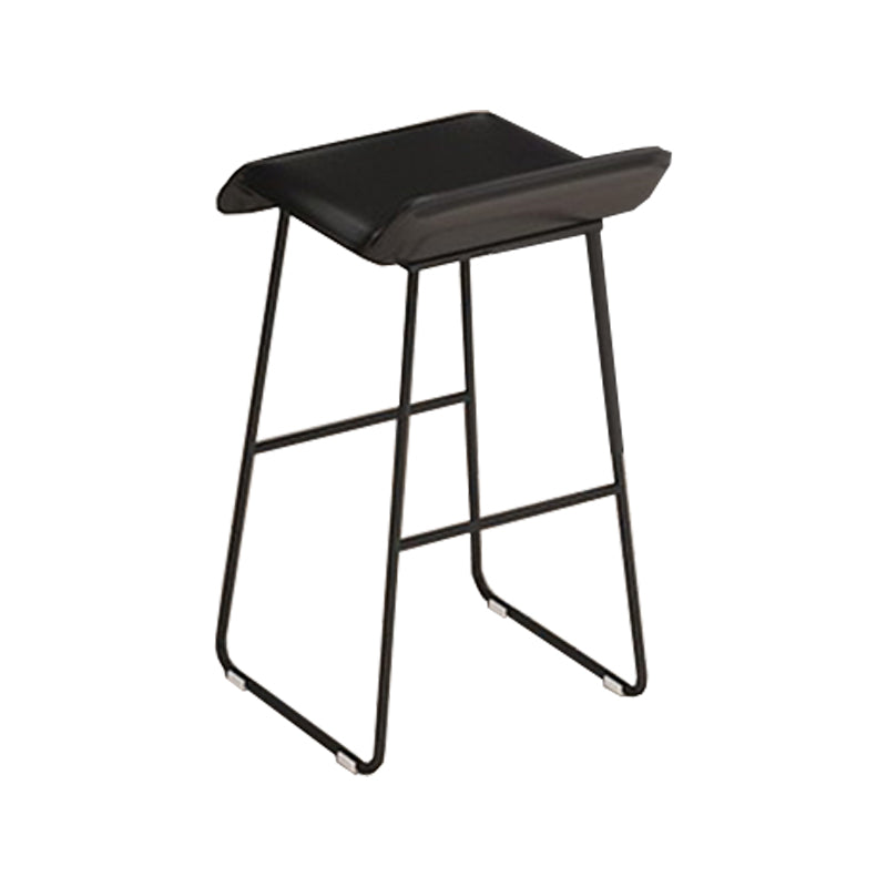 Contemporary Metal Legs PU Leather Indoor Barstool with Cushion