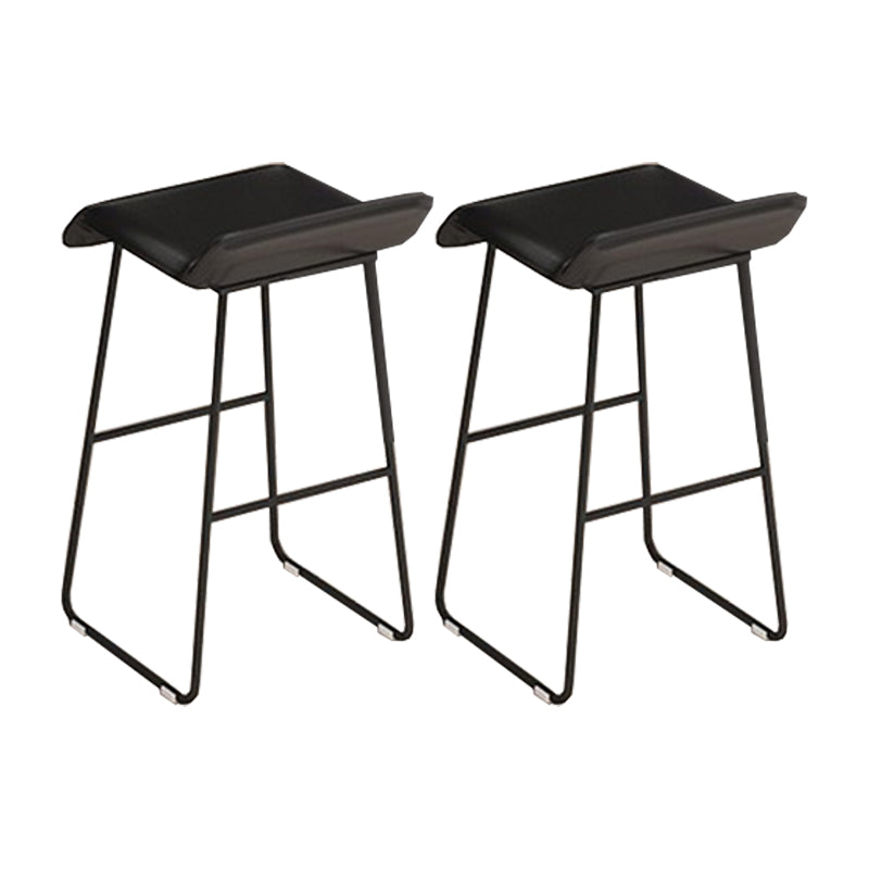 Contemporary Metal Legs PU Leather Indoor Barstool with Cushion