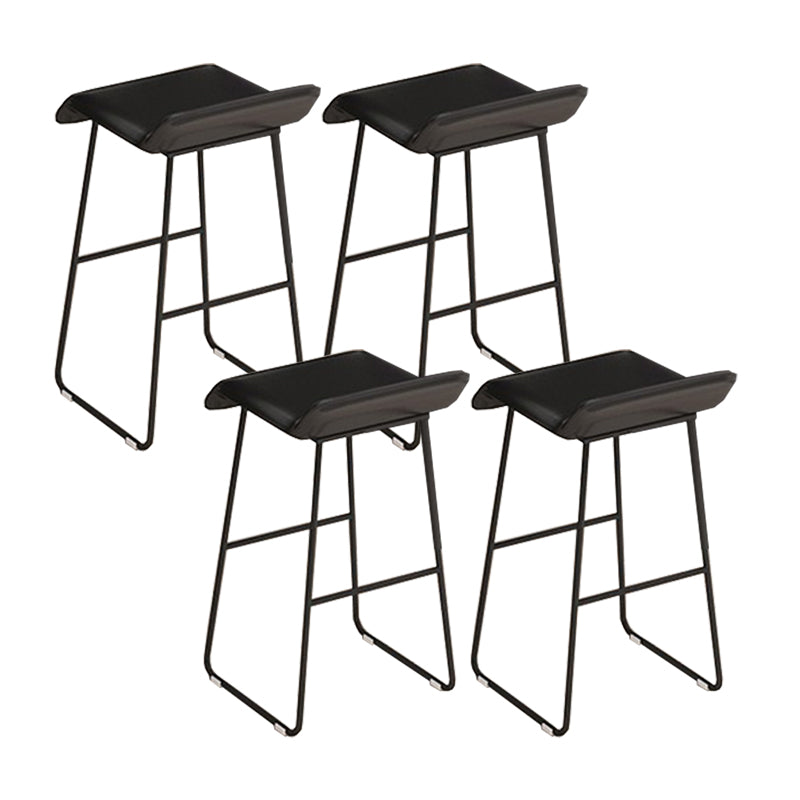 Contemporary Metal Legs PU Leather Indoor Barstool with Cushion