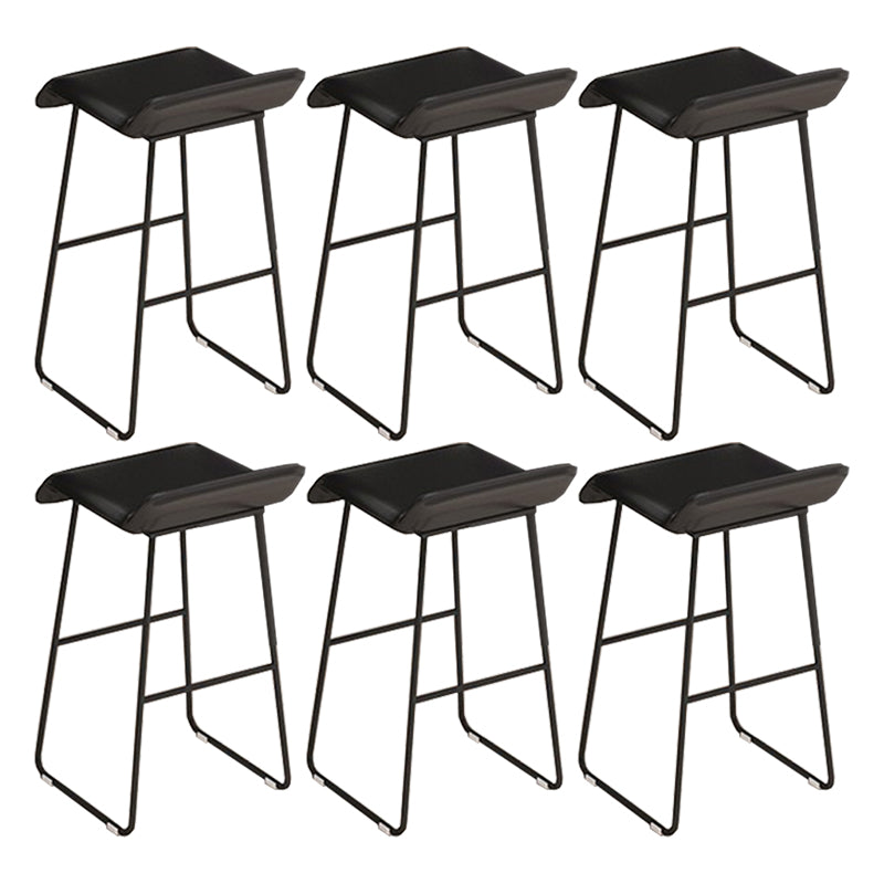 Contemporary Metal Legs PU Leather Indoor Barstool with Cushion