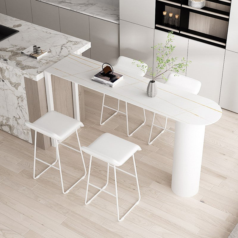 Contemporary Metal Legs PU Leather Indoor Barstool with Cushion
