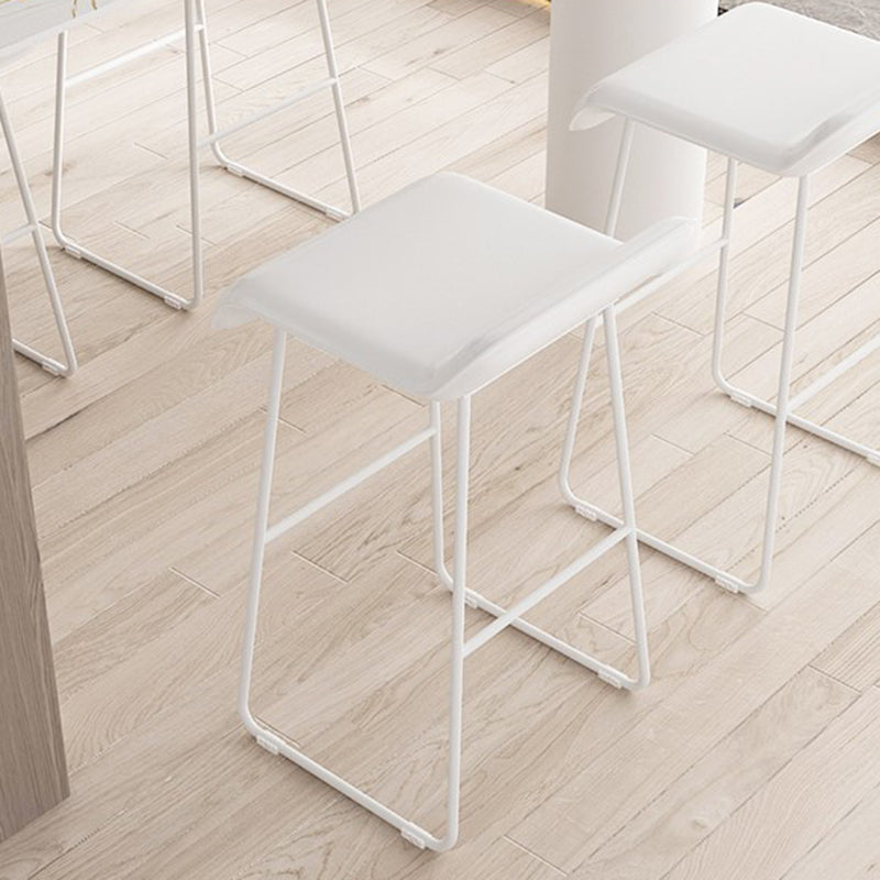 Contemporary Metal Legs PU Leather Indoor Barstool with Cushion