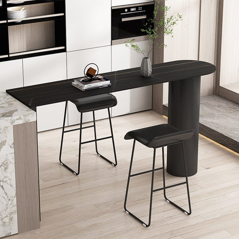 Contemporary Metal Legs PU Leather Indoor Barstool with Cushion