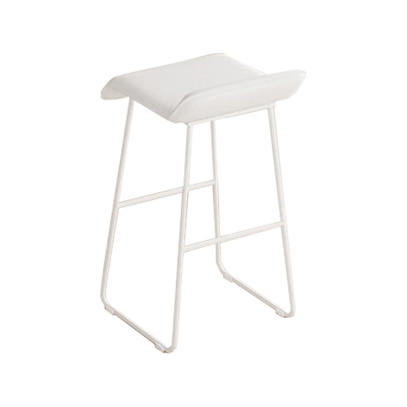 Contemporary Metal Legs PU Leather Indoor Barstool with Cushion