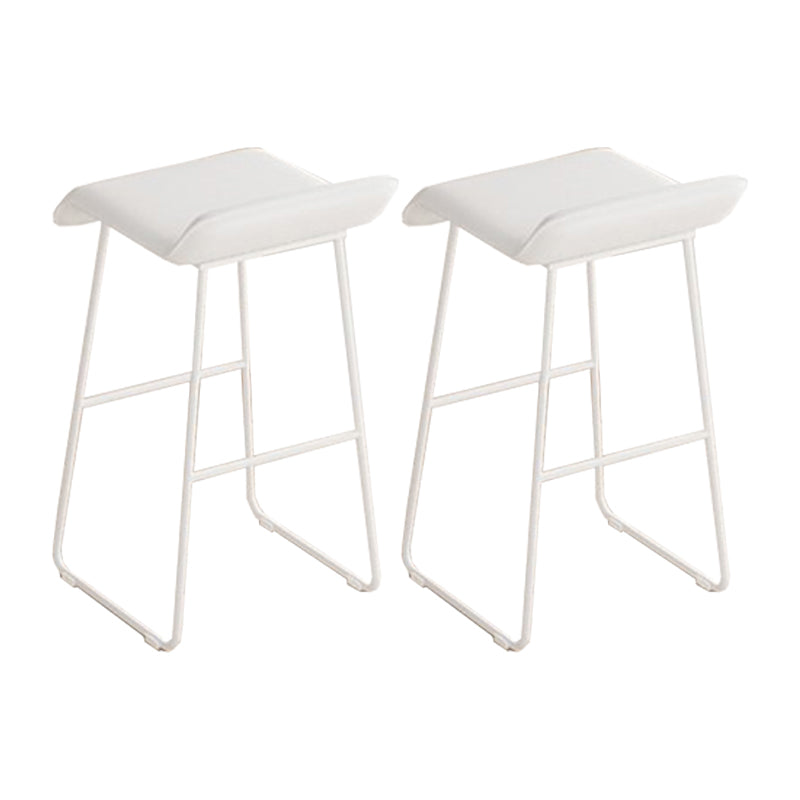 Contemporary Metal Legs PU Leather Indoor Barstool with Cushion