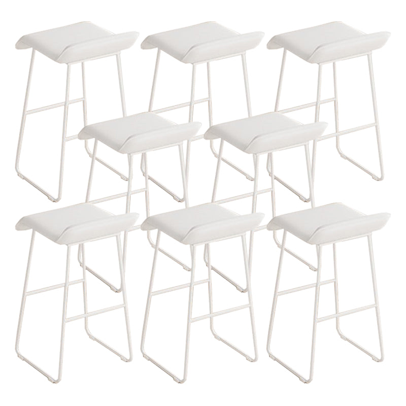 Contemporary Metal Legs PU Leather Indoor Barstool with Cushion