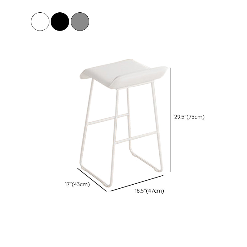 Contemporary Metal Legs PU Leather Indoor Barstool with Cushion