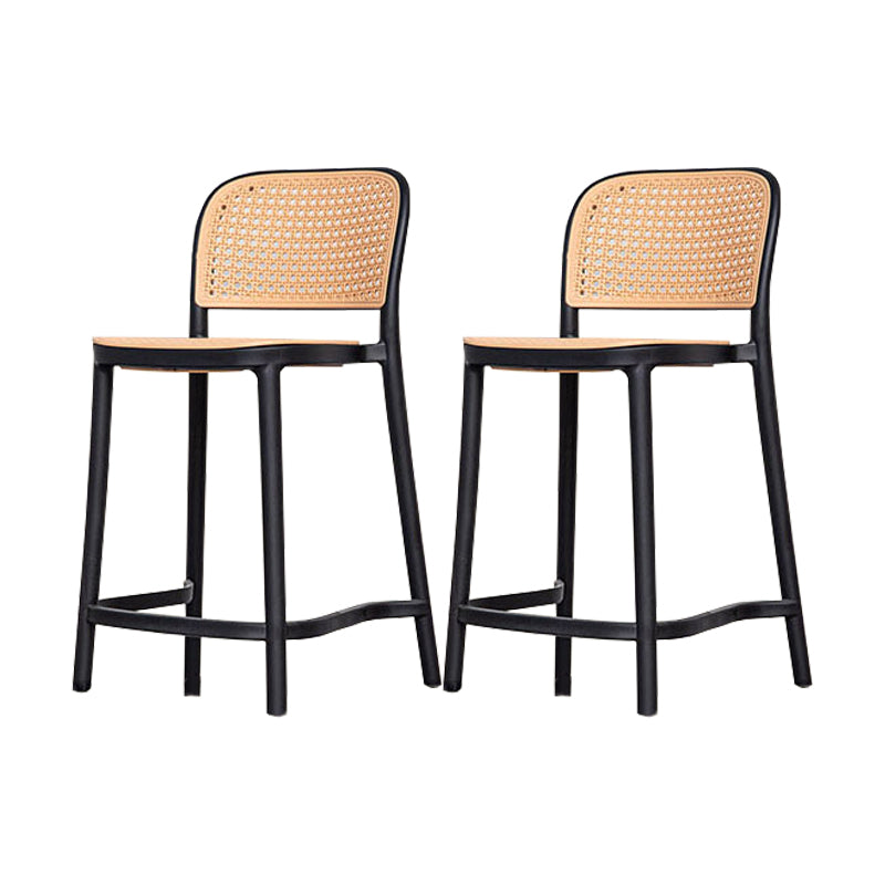 Modern Style Backrest Counter Stool with Metal Base and 4 Legs