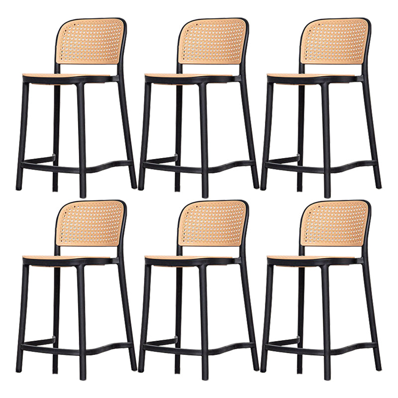 Modern Style Backrest Counter Stool with Metal Base and 4 Legs