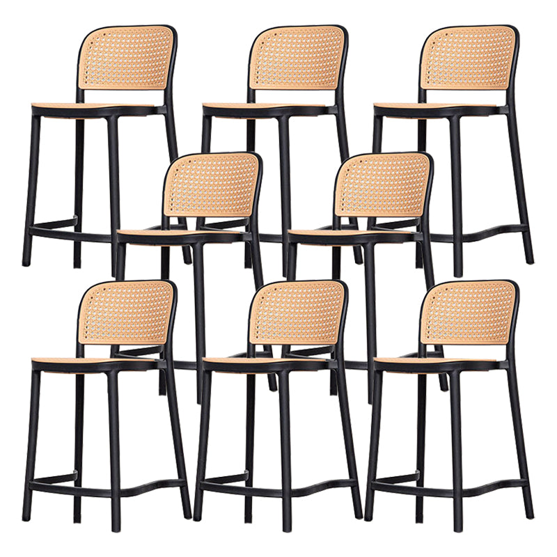 Modern Style Backrest Counter Stool with Metal Base and 4 Legs