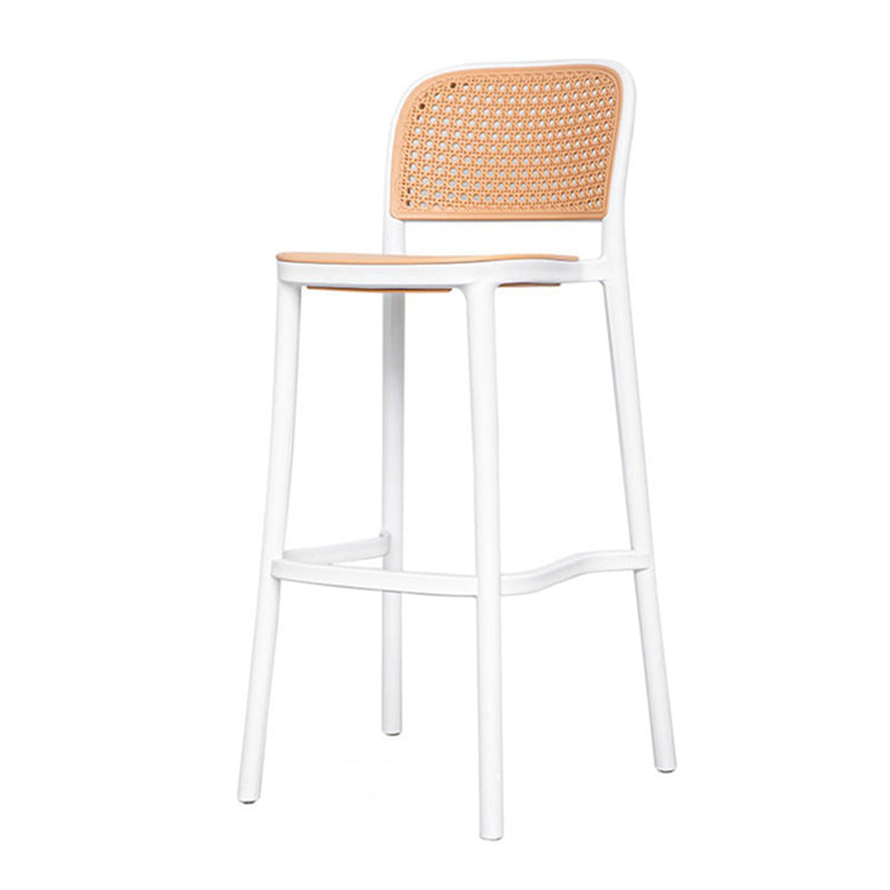 Modern Style Backrest Counter Stool with Metal Base and 4 Legs
