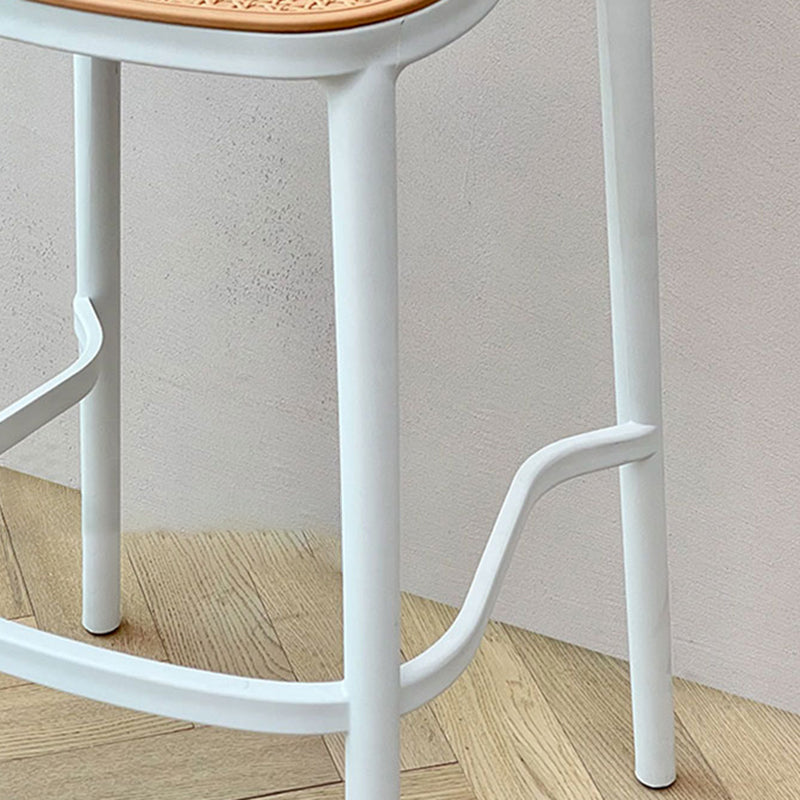 Modern Style Backrest Counter Stool with Metal Base and 4 Legs