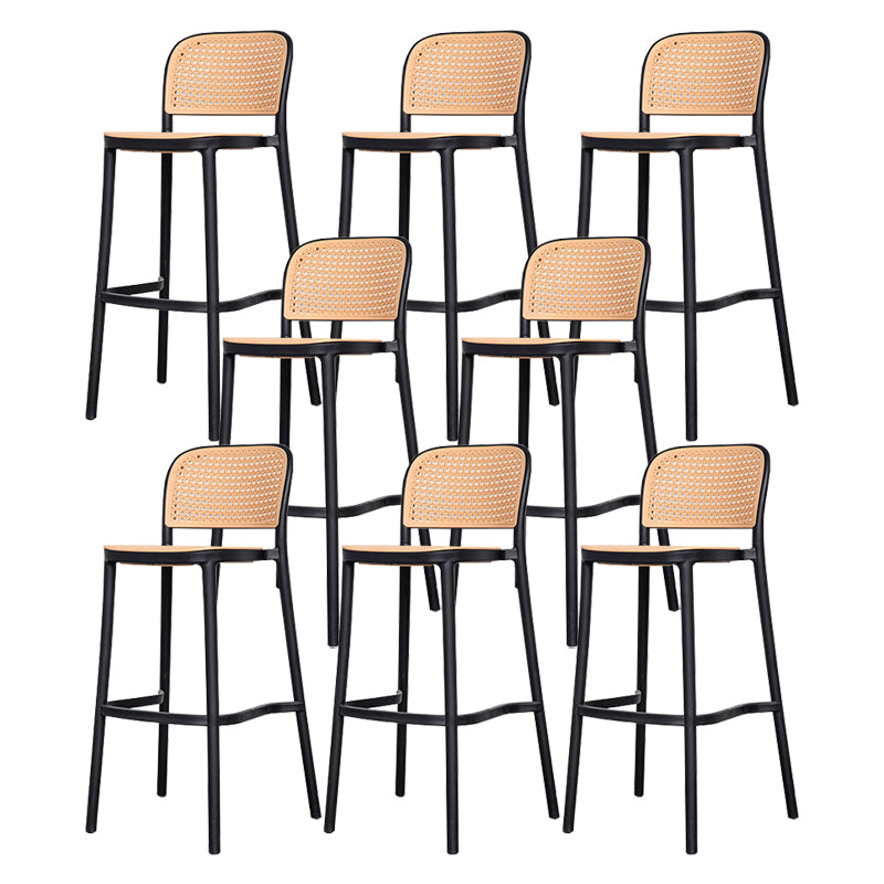 Modern Style Backrest Counter Stool with Metal Base and 4 Legs