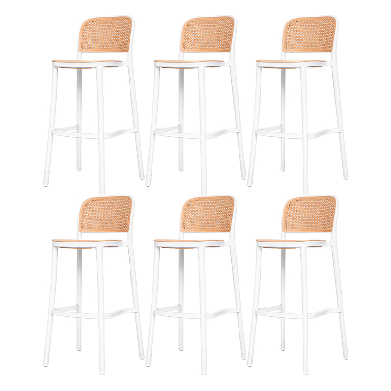 Modern Style Backrest Counter Stool with Metal Base and 4 Legs