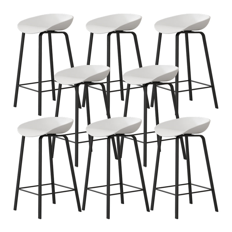 Contemporary Plastic Backrest Counter High Stool with 4 Legs