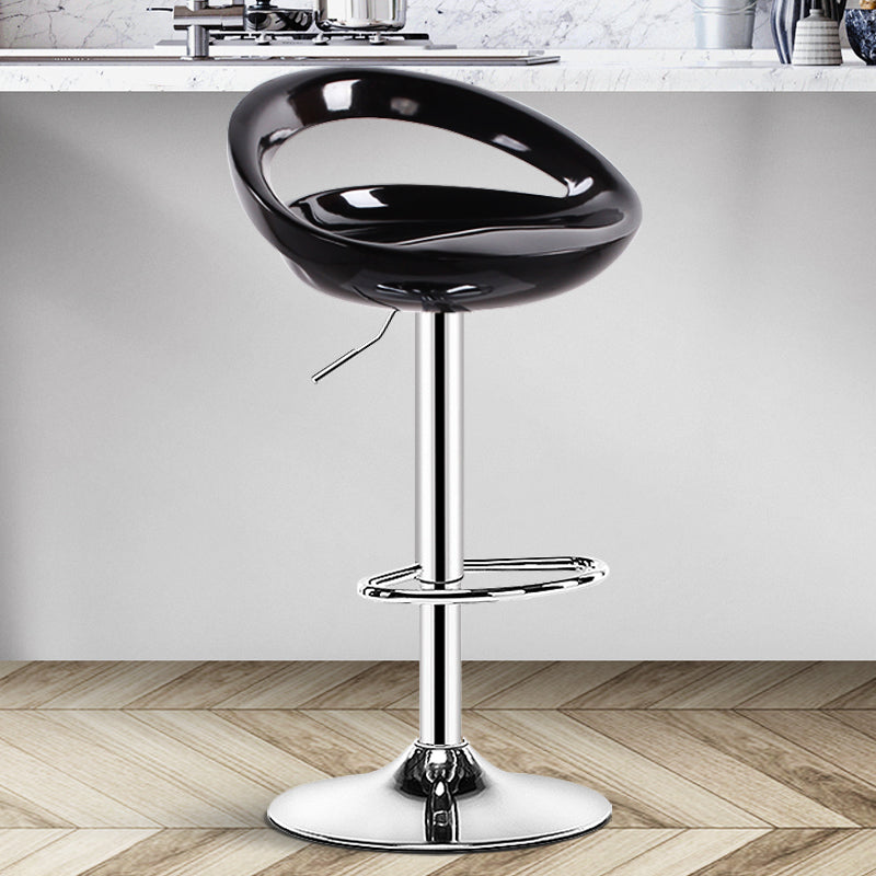 Modern Adjustable Height Swivel Plastic Bucket Bar Stool with Footrest