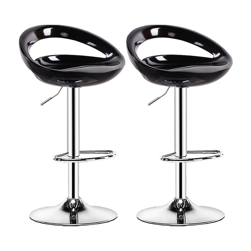 Modern Adjustable Height Swivel Plastic Bucket Bar Stool with Footrest