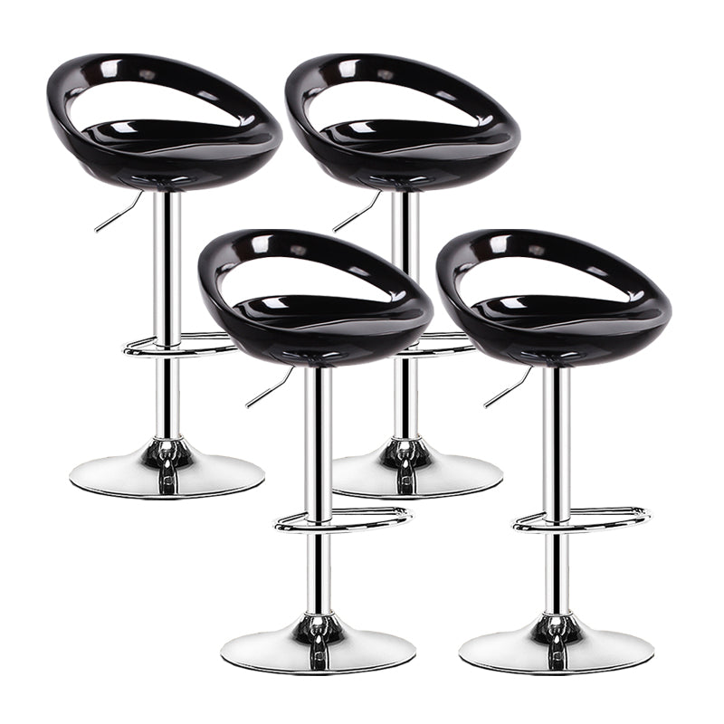 Modern Adjustable Height Swivel Plastic Bucket Bar Stool with Footrest