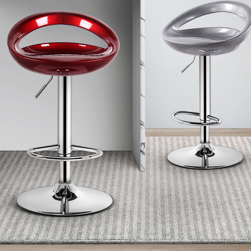 Modern Adjustable Height Swivel Plastic Bucket Bar Stool with Footrest